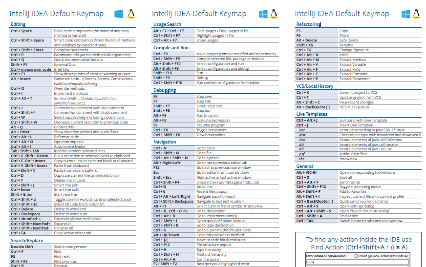 IntelliJ IDEA快捷键 IntelliJ IDEA快捷键